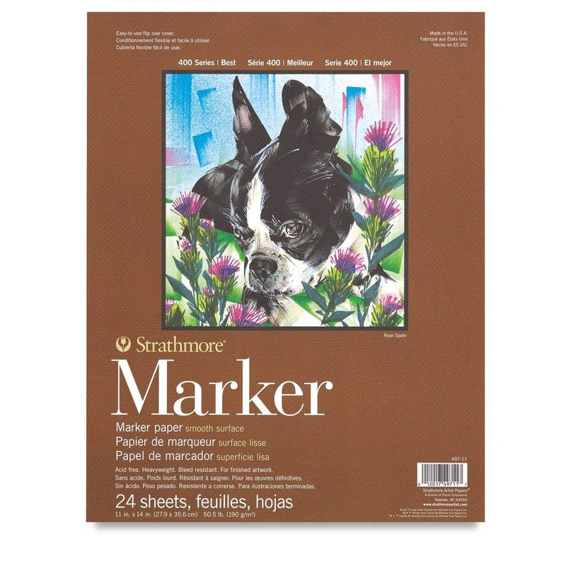 Strathmore 400 Series Marker Pad, 11"x14" Glue Bound, 24 Sheets per Pad - Image 1