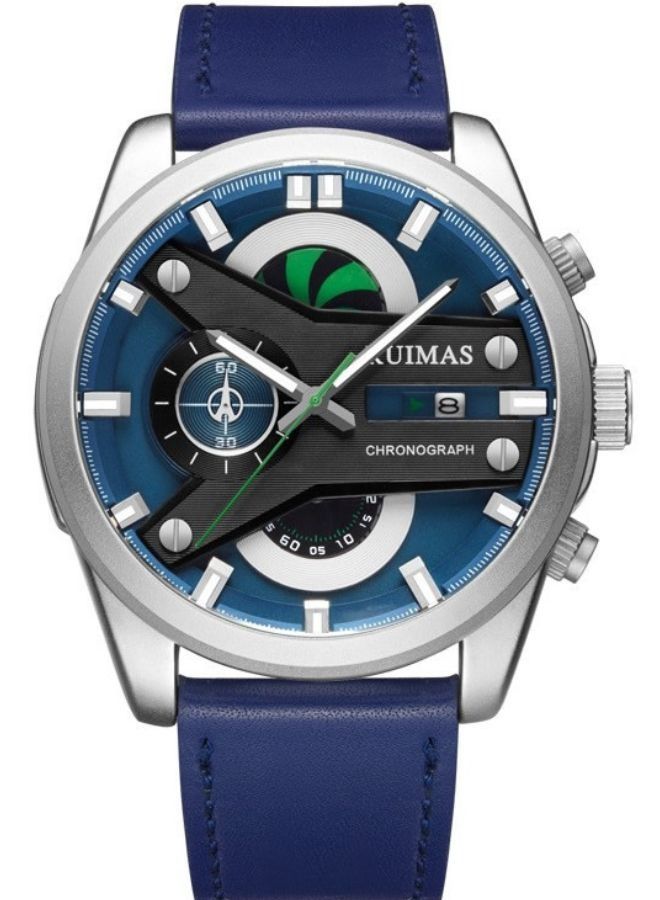 ساعة يد جلدية كوارتز كرونوغراف من Ruimas ذات طراز عسكري