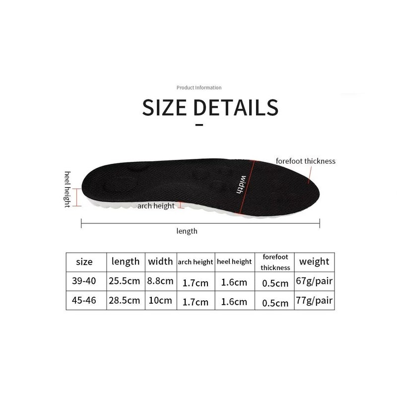 UTP 4D Cloud Orthotic Insoles for Men Women Memory Foam Arch Support Pain Relief for Flat Feet Plantar Fasciitis Shock Absorbing TrimtoFit Comfort Insoles Black EU 4142XL - Image 5