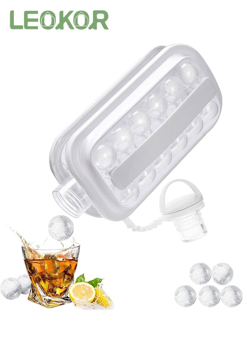LEOKOR - Portable Ice Hockey Maker 2 in 1 Ice Cube Tray with 17 Grid Cube Molds for Coffee, Milk, Tea, Juice - Image 1