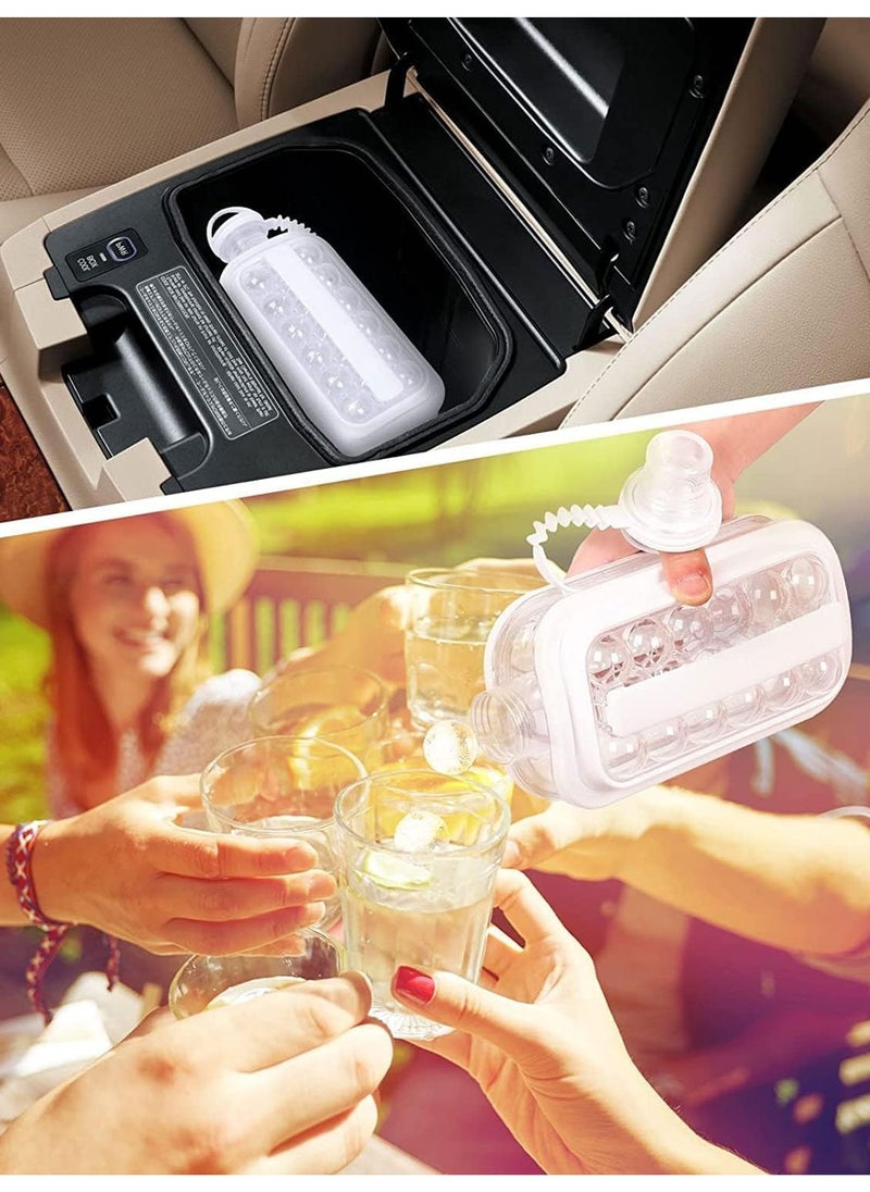 LEOKOR - Portable Ice Hockey Maker 2 in 1 Ice Cube Tray with 17 Grid Cube Molds for Coffee, Milk, Tea, Juice - Image 1