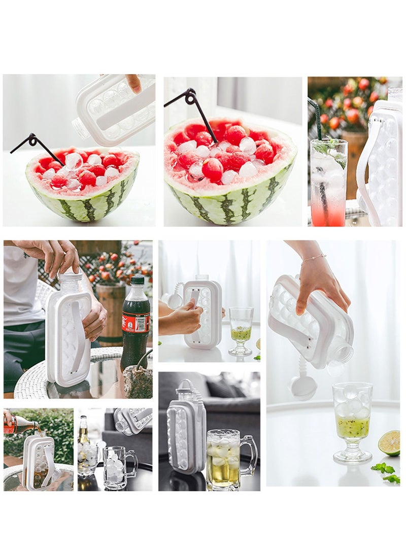 LEOKOR - Portable Ice Hockey Maker 2 in 1 Ice Cube Tray with 17 Grid Cube Molds for Coffee, Milk, Tea, Juice - Image 1