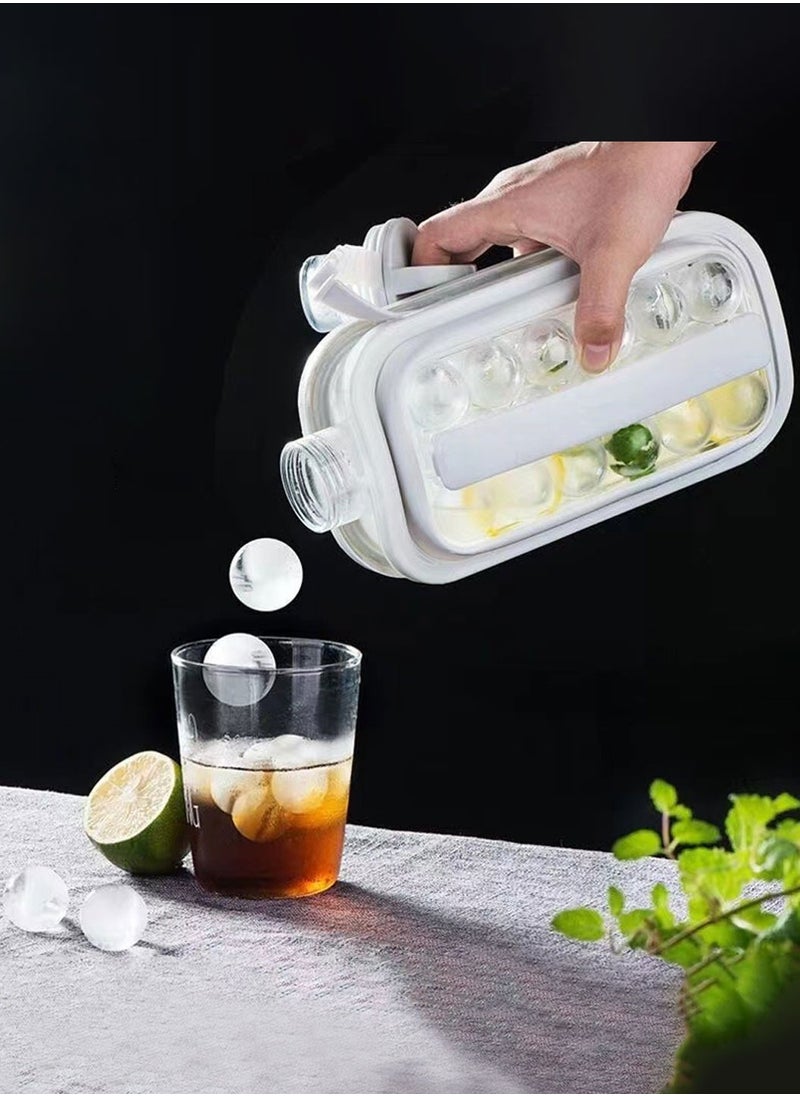 LEOKOR - Portable Ice Hockey Maker 2 in 1 Ice Cube Tray with 17 Grid Cube Molds for Coffee, Milk, Tea, Juice - Image 1
