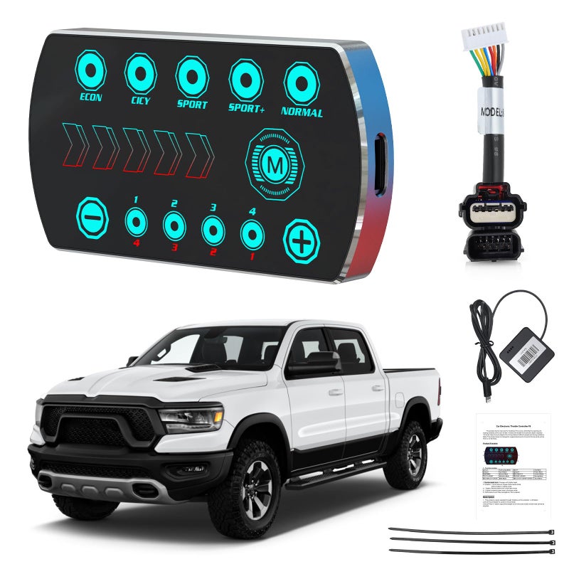 Throttle Response Controller 10 Drive Modes Intelligent Electronic Racing Pedal Accelerator Compatible for Dodge Challenger Charger Ram Durango Jeep Cherokee KK Wrangler JK Liberty Chrysler 300 Aspen
