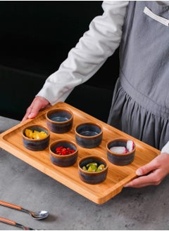 Shuer 6-Piece Mini Sauce Dip Dish Sets Brown 6x3 Inch  - Image 1