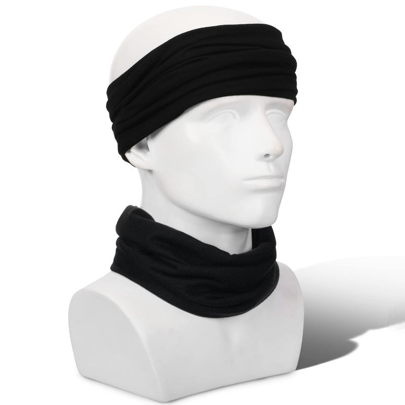 Sintege 4 Pcs Dreadlocks Tube Sock Wide Elastic Headband Loc Cap Long Hair Dreads Head Wrap Unisex Spandex for Women Men(Black) - Image 4