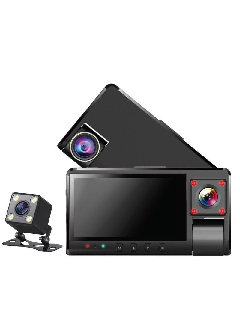 Denx 3-Channel Dash Cam, Front, Rear and Interior, Full Car Dashboard Cameras, WiFi and App Control, Night Vision, Parking Mode, Support 128GB - Image 2