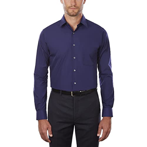 Van Heusen Men's Dress Shirt Regular Fit Poplin Solid, Persian Blue, 17.5" Neck 34"-35" Sleeve - Image 5