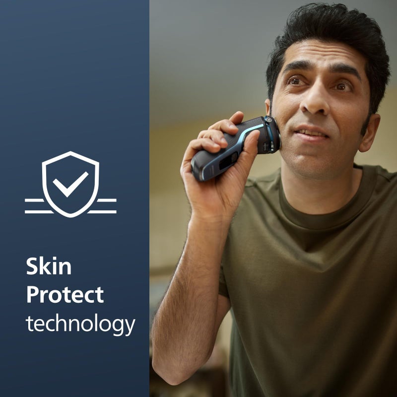 Norelco Philips Norelco Shaver 3600 Series, Wet and Dry Electric Shaver, P-Cap, Travel Pouch, Storm Blue, Model S3243/91 - Image 2