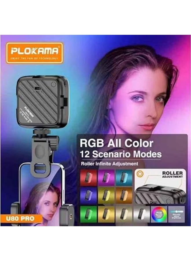 PLOKAMA U80 RGB LED Mobile Ring Light - Video Shooting - Small for Mobile Phones for Professional Photography - Image 3