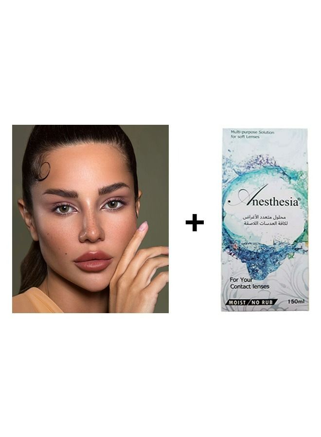 أنستازيا عدسات لاصقة ال أي موكا صالحة للاستخدام لمدة 6 أشهر مع محلول150 مل - Image 1