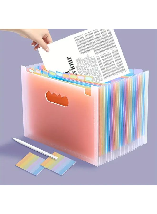 Large Capacity A4 Expandable Folder 25 Layers Transparent Rainbow Storage Bag Holds 2000 Sheets - Image 1