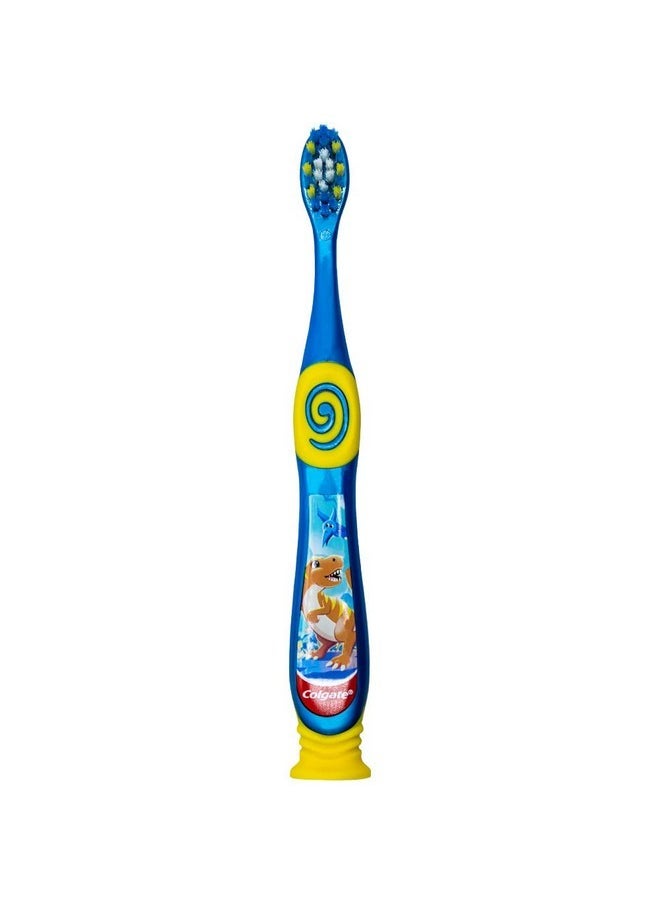 Colgate - Colgate Dinosaur Toothbrush for Children with Suction Cup, Kids 2-5 Years Old, Extra Soft - Pack of 4 - Image 1