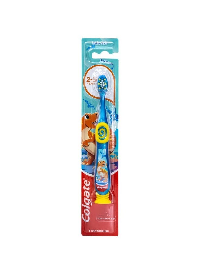 Colgate - Colgate Dinosaur Toothbrush for Children with Suction Cup, Kids 2-5 Years Old, Extra Soft - Pack of 4 - Image 1