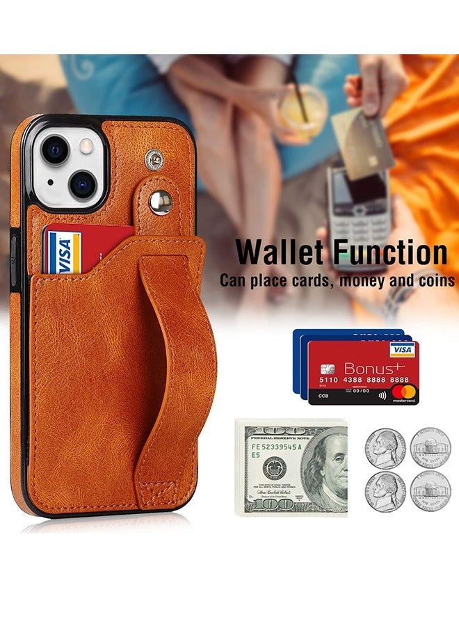 جرويك Iphone 14 Case 6.1 Inch, Luxury Leather Wallet Style Business Case, Scratch Resistant, Shock Resistant Strap Wrist Card Slot Ipone Phone - Image 2