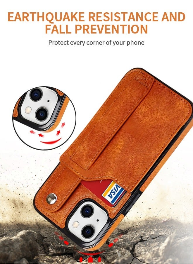 جرويك Iphone 14 Case 6.1 Inch, Luxury Leather Wallet Style Business Case, Scratch Resistant, Shock Resistant Strap Wrist Card Slot Ipone Phone - Image 5