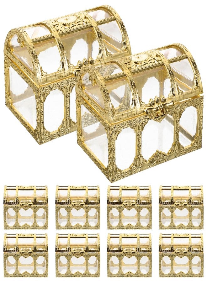Alipis 10pcs Transparency Treasure Chest Candy Boxes Wedding Favor Boxes Candy Storage Boxes Gift Boxes Decoration for Wedding Birthday Party (Golden, 7.5X5.2X5cm, NI4JN1607O55YL2KLD0U - Image 1
