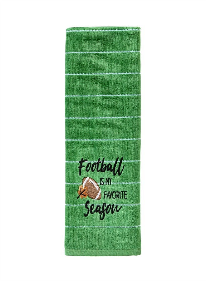 SKL Home منشفة يد SKL Home لكرة القدم هي موسمي المفضل مجموعة 2 قطعة للحمام / المطبخ / البار وهدية، أخضر - Image 3