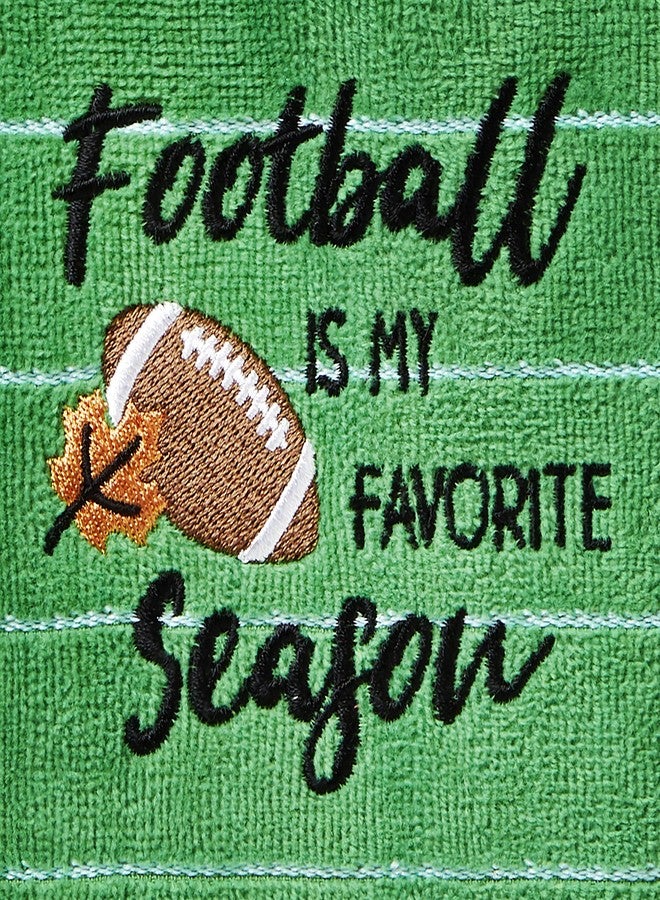 SKL Home منشفة يد SKL Home لكرة القدم هي موسمي المفضل مجموعة 2 قطعة للحمام / المطبخ / البار وهدية، أخضر - Image 2