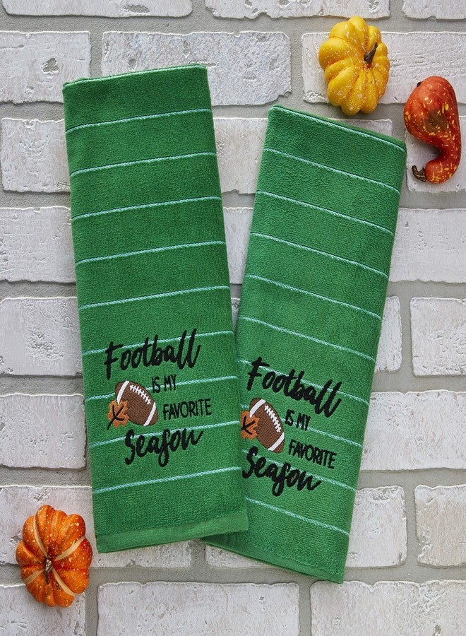 SKL Home منشفة يد SKL Home لكرة القدم هي موسمي المفضل مجموعة 2 قطعة للحمام / المطبخ / البار وهدية، أخضر - Image 4