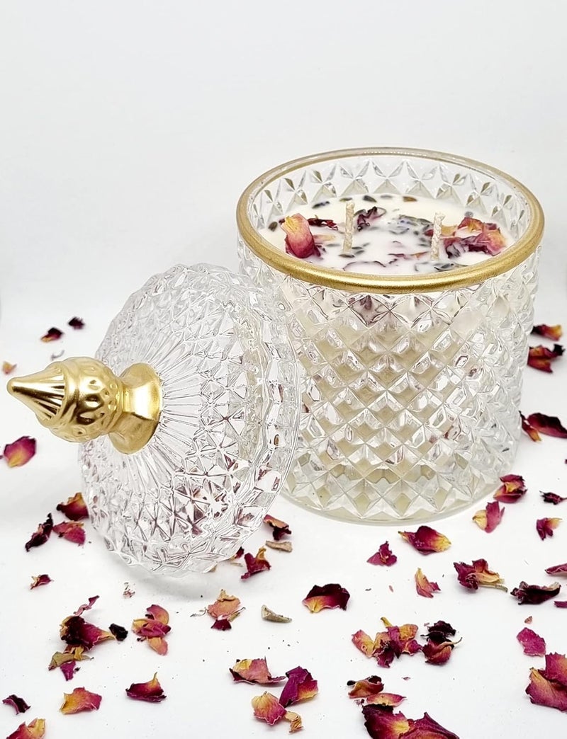 Greenterre Greenterre Handcrafted Luxury Scented Candle I Crystal I Vanilla Garden Blend of Vanilla Lavender Lotus I 185g  - Image 2