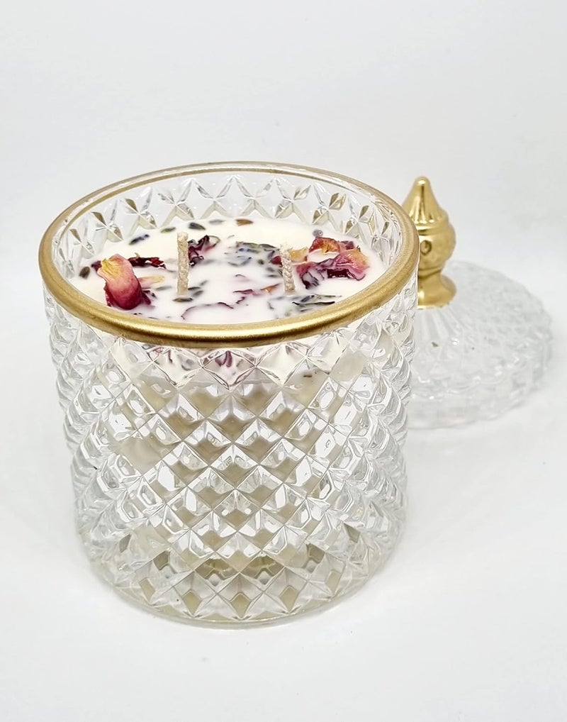 Greenterre Greenterre Handcrafted Luxury Scented Candle I Crystal I Vanilla Garden Blend of Vanilla Lavender Lotus I 185g  - Image 5