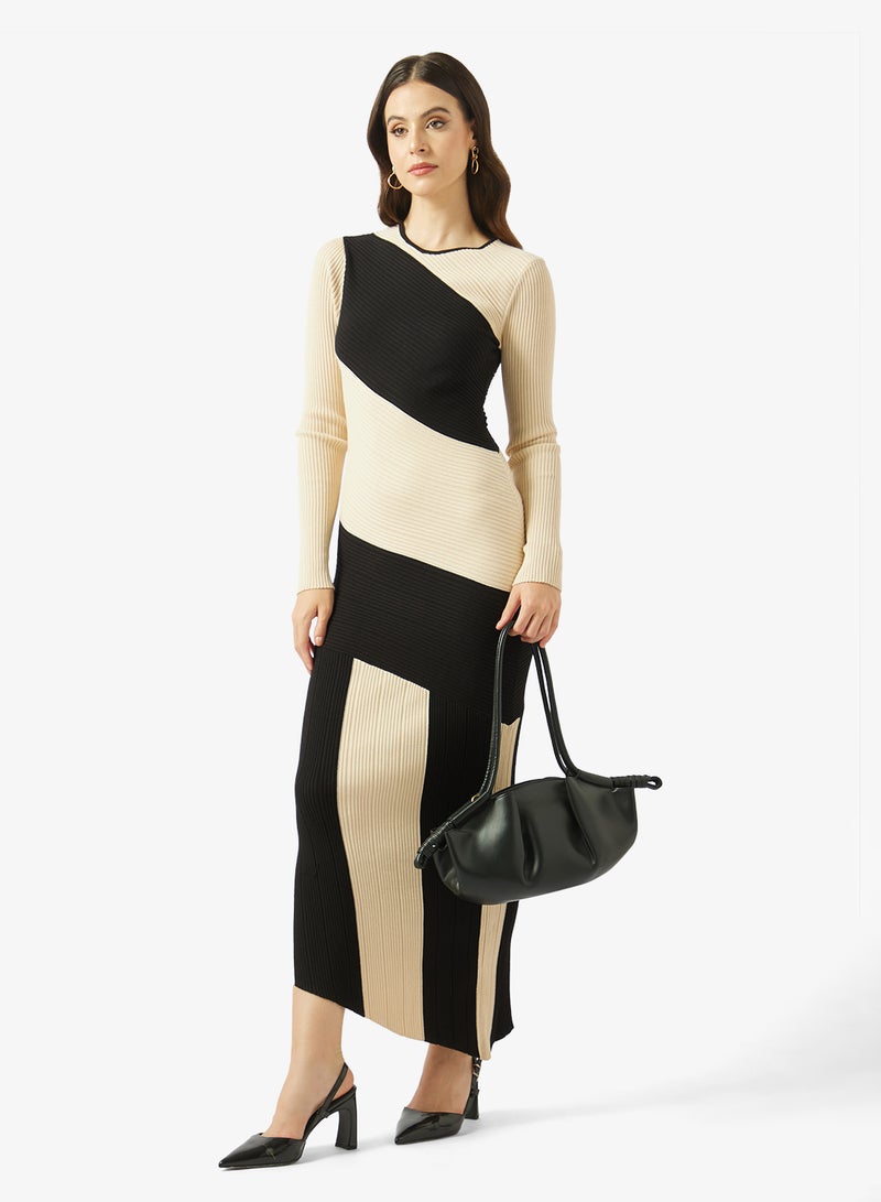 Style Cheat Asymmetric  Crew Neck Midi Dress - Image 4