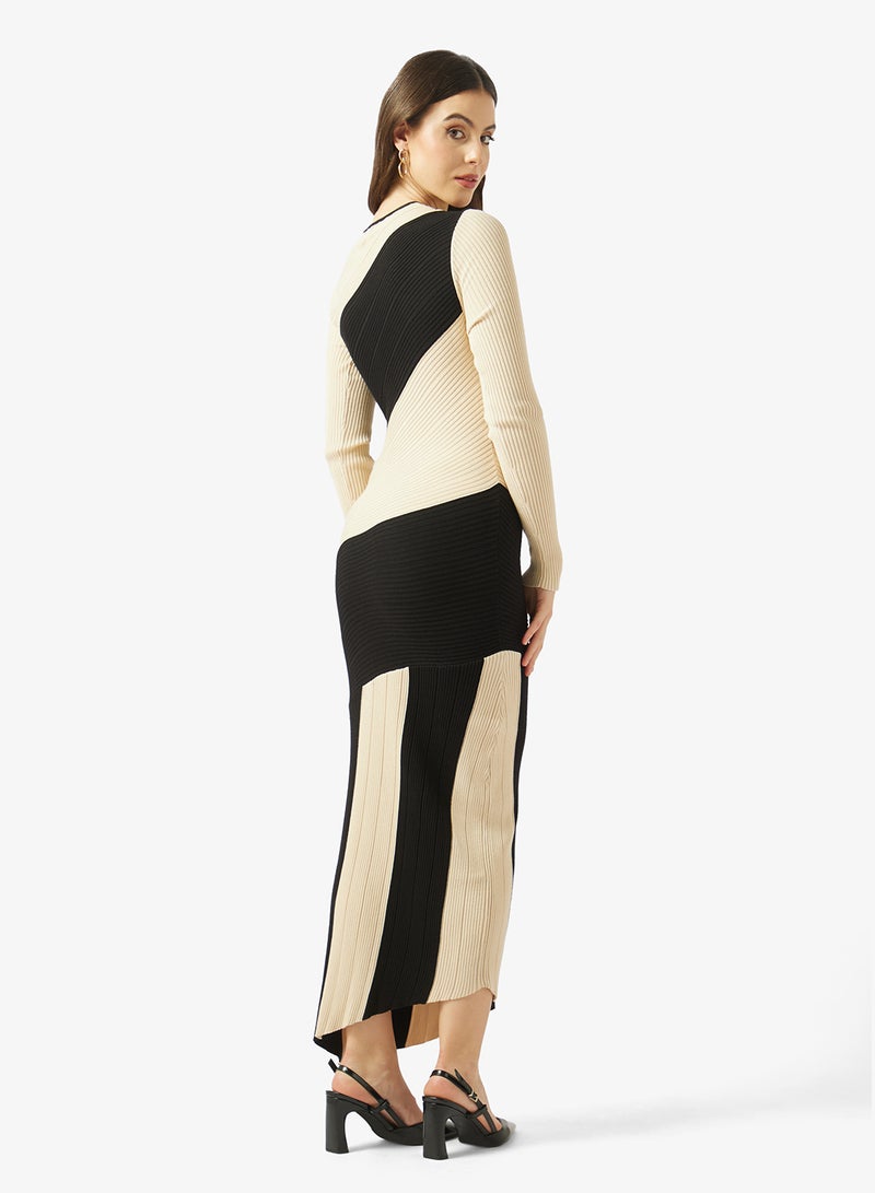 Style Cheat Asymmetric  Crew Neck Midi Dress - Image 2