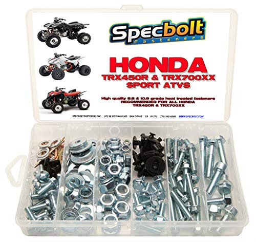 Specbolt Fasteners طقم براغي Specbolt 120 قطعة للصيانة والترميم. المسامير تناسب: هوندا TRX450R TRX450ER و TRX700XX ATV كواد - Image 1