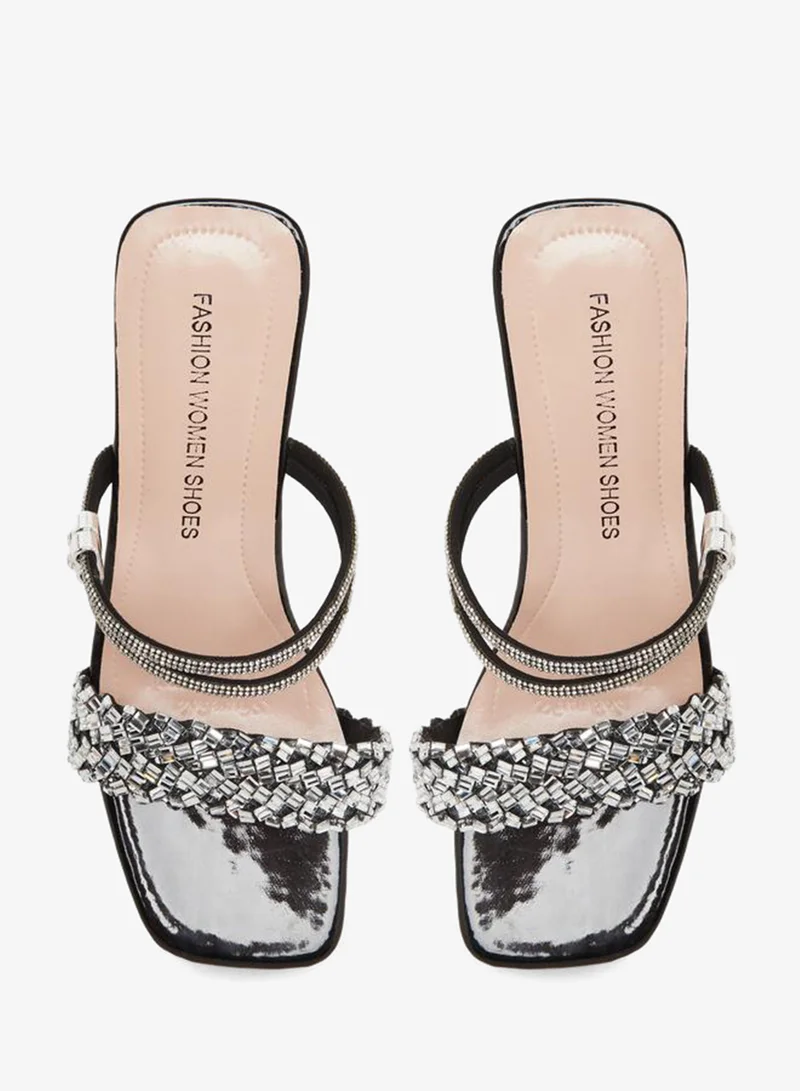 Take Two Women Black Embellished Sandals