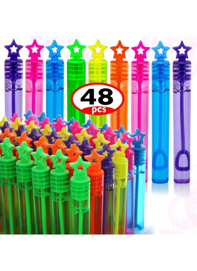 TOY GARDEN 48 Pcs Mini Bubble Wands, Bubble Party Favors Assortment Toys, Bulk Party Favors for Kids, Themed Birthday, School Classroom Prizes for Boys & Girls (48 Pack Star)  - Image 5