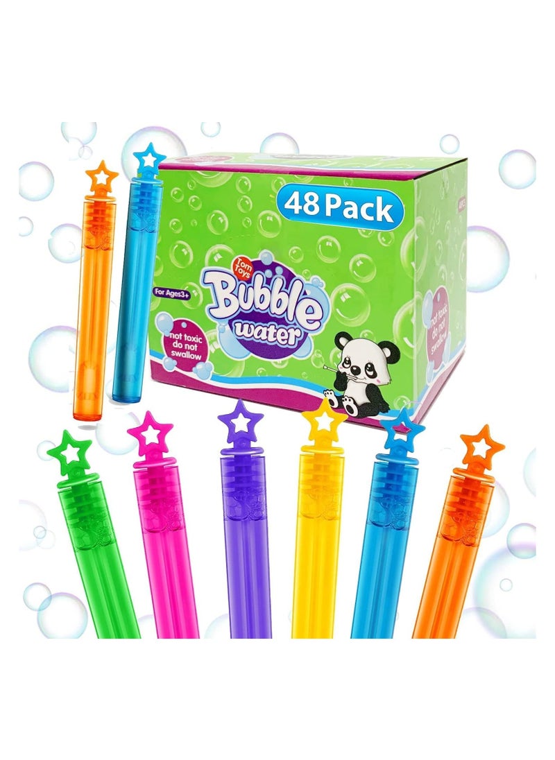 TOY GARDEN 48 Pcs Mini Bubble Wands, Bubble Party Favors Assortment Toys, Bulk Party Favors for Kids, Themed Birthday, School Classroom Prizes for Boys & Girls (48 Pack Star)  - Image 1