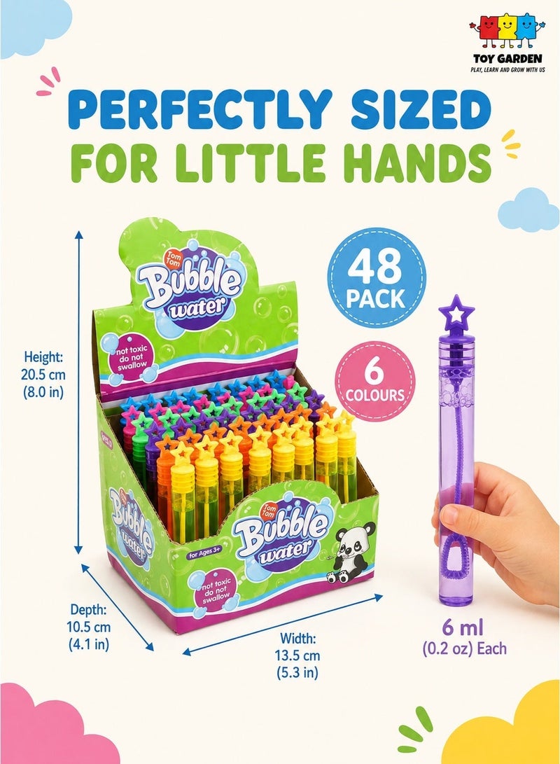 TOY GARDEN 48 Pcs Mini Bubble Wands, Bubble Party Favors Assortment Toys, Bulk Party Favors for Kids, Themed Birthday, School Classroom Prizes for Boys & Girls (48 Pack Star) - Image 4