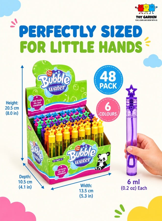 TOY GARDEN 48 Pcs Mini Bubble Wands, Bubble Party Favors Assortment Toys, Bulk Party Favors for Kids, Themed Birthday, School Classroom Prizes for Boys & Girls (48 Pack Star) - Image 4
