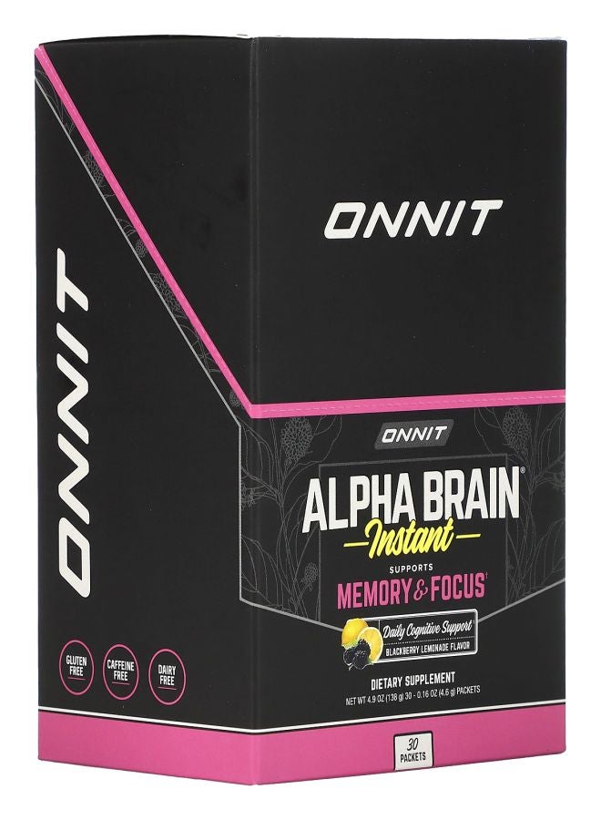 Onnit AlphaBRAIN Instant Memory & Focus Blackberry Lemonade  30 Packets 0.16 oz (4.6 g) Each - Image 2