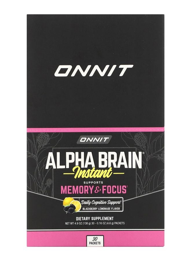 Onnit AlphaBRAIN Instant Memory & Focus Blackberry Lemonade  30 Packets 0.16 oz (4.6 g) Each - Image 1