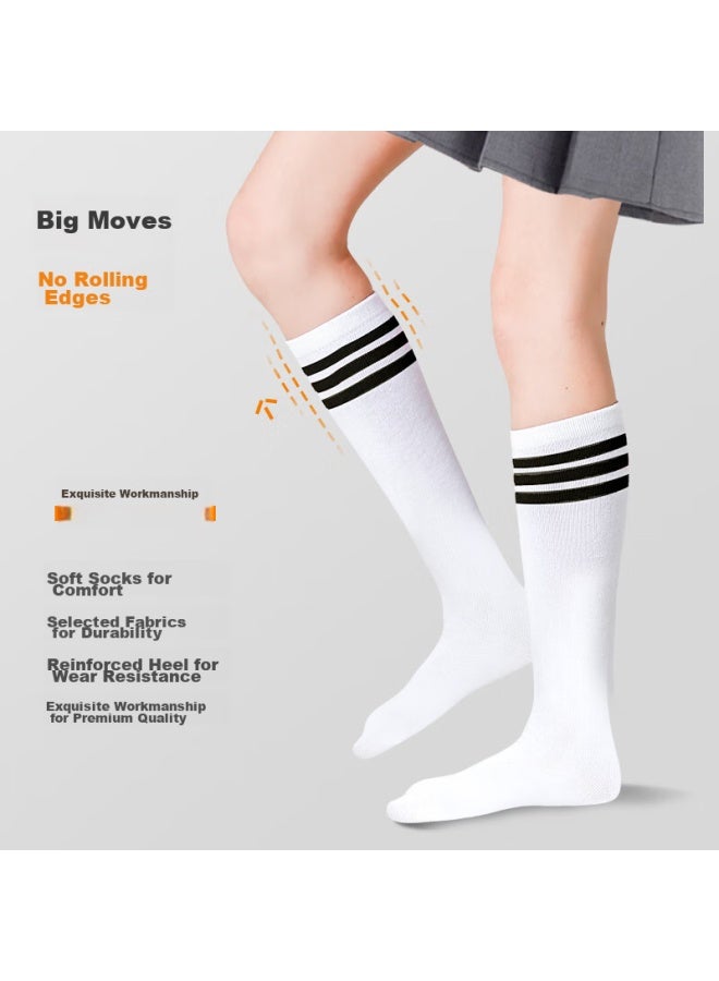 Smart Friends Zhiyou Children's Mid-calf Socks, Girls' Half-leg Long Socks, Spring And Autumn High Socks, White Boys' Long Socks, Preppy Style School Uniform Socks - Image 3