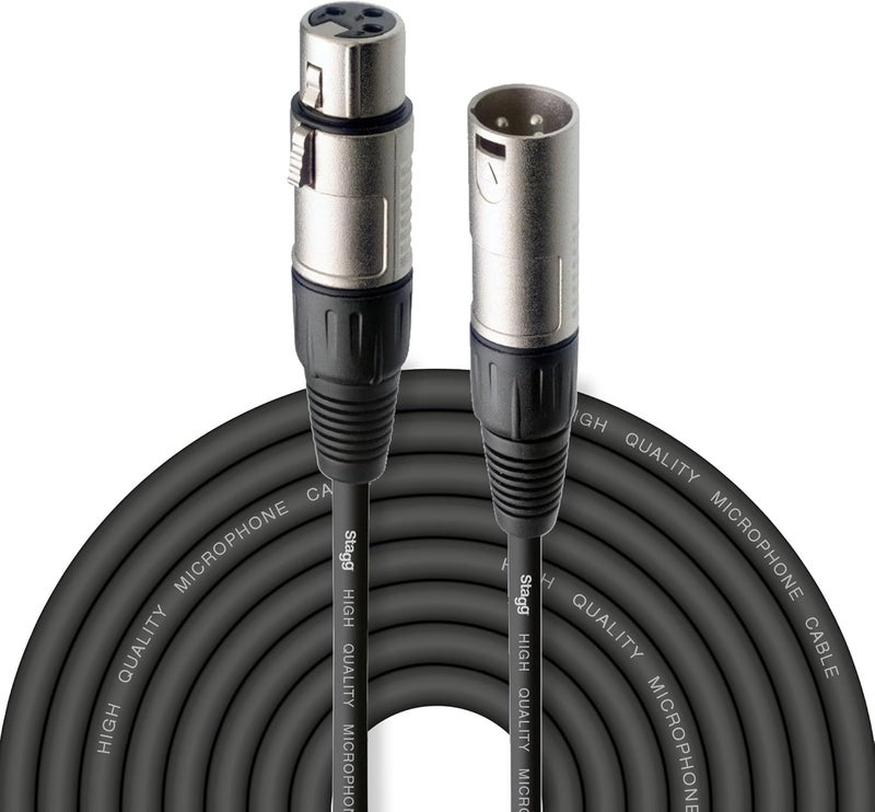 ستادج كابل ميكروفون من سلسلة S بطول 20 متر XLR/XLR (ذكر/أنثى) - أسود - Image 1