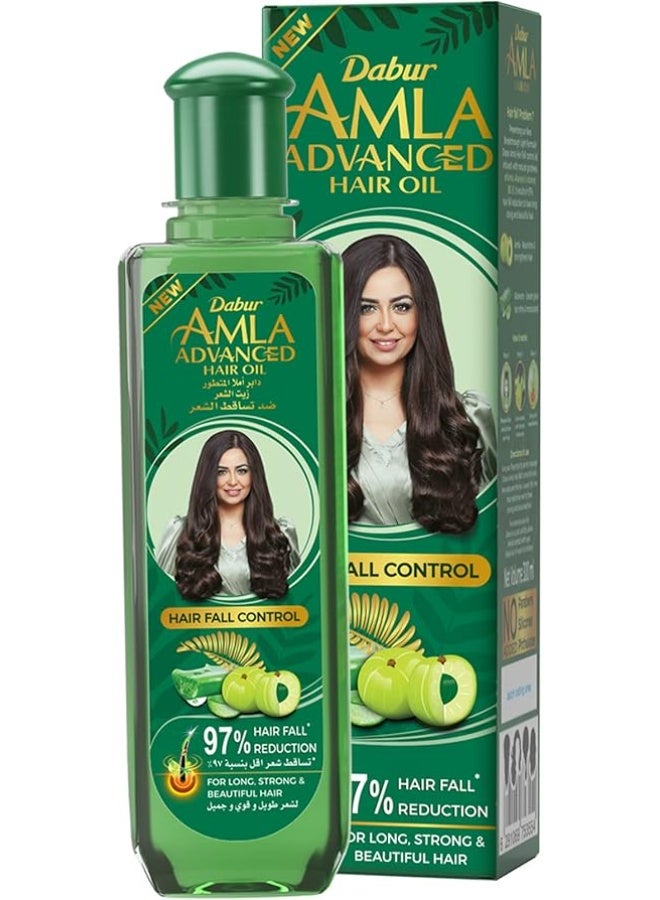 دابر زيت شعر من دابور أملا لجميع أنواع الشعر، يقلل تساقط الشعر بنسبة 97%، مع مكونات طبيعية من الأملا والصبار وفيتامينات B5 وE، سعة 300 مليلتر - Image 1