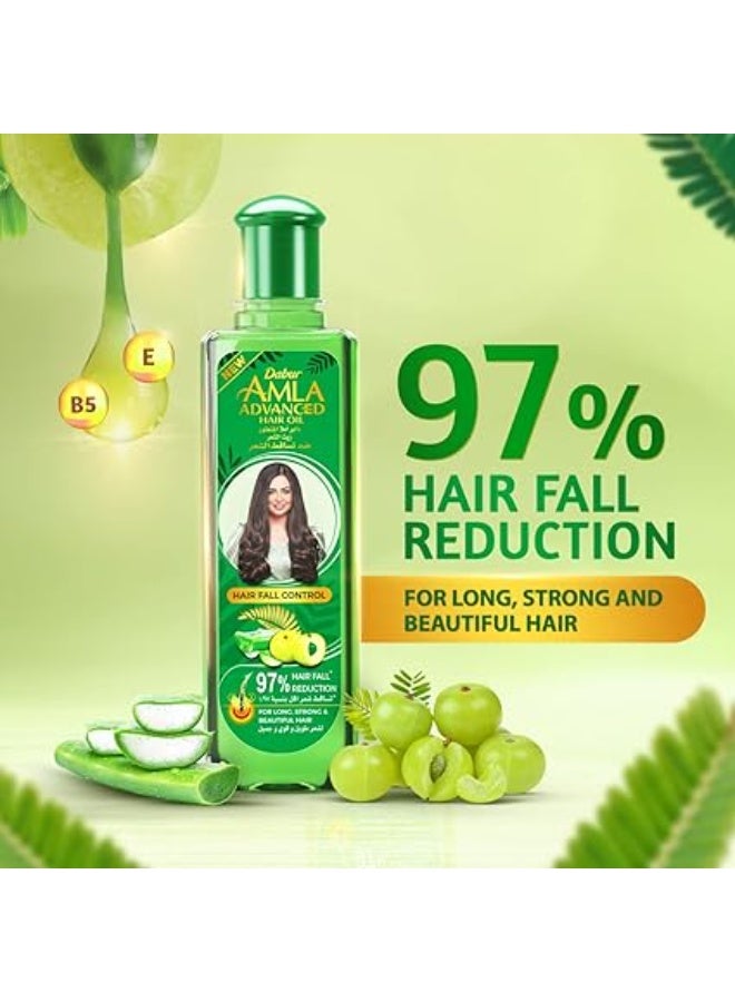دابر زيت شعر من دابور أملا لجميع أنواع الشعر، يقلل تساقط الشعر بنسبة 97%، مع مكونات طبيعية من الأملا والصبار وفيتامينات B5 وE، سعة 300 مليلتر - Image 2