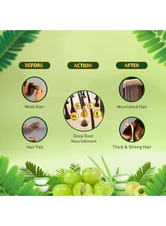 دابر زيت شعر من دابور أملا لجميع أنواع الشعر، يقلل تساقط الشعر بنسبة 97%، مع مكونات طبيعية من الأملا والصبار وفيتامينات B5 وE، سعة 300 مليلتر - Image 3