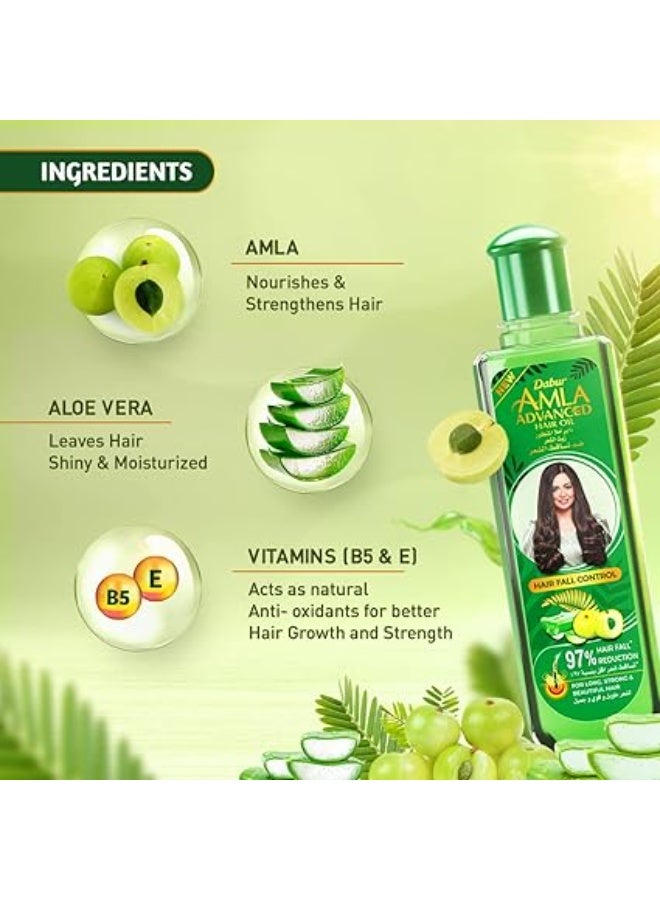 دابر زيت شعر من دابور أملا لجميع أنواع الشعر، يقلل تساقط الشعر بنسبة 97%، مع مكونات طبيعية من الأملا والصبار وفيتامينات B5 وE، سعة 300 مليلتر - Image 4