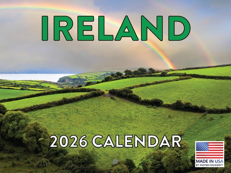 Poster Foundry Ireland Calendar 2026 Irish Gifts Monthly Wall Calender 12 Month | American Made In The USA - Image 1