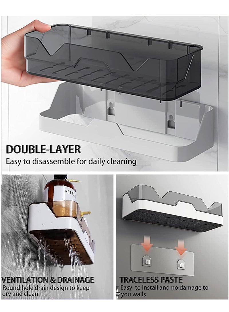 Hihonor 2PCS  shower tray, Adjustable Wall-Mounted Shelf for Bathroom, Easy Installation, Shower Caddy tray for Shower, Shampoo, Soap, and Other Bathroom Essentials - Image 5