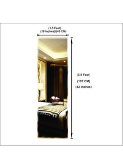 Creative Arts n Frames Creative Arts n Frames 5mm Full Length Long Beveled Smooth Edges Frameless Rectangular Wall Mount HD Mirror Home Decor Items 18x42 inch Beveled Long  - Image 3