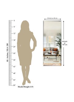 Creative Arts n Frames Creative Arts n Frames 5mm Full Length Long Beveled Smooth Edges Frameless Rectangular Wall Mount HD Mirror Home Decor Items 18x42 inch Beveled Long  - Image 5