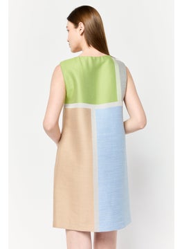 Harmont & Blaine Women Colorblock Midi Casual Dress, Multicolor  - Image 4