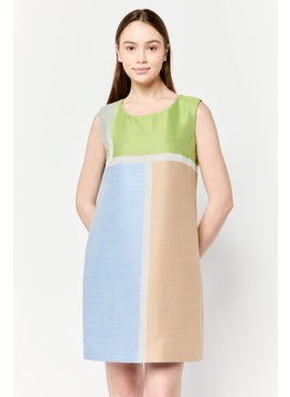 Harmont & Blaine Women Colorblock Midi Casual Dress, Multicolor  - Image 1