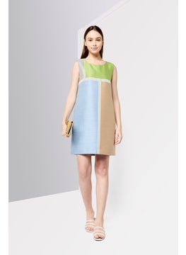 Harmont & Blaine Women Colorblock Midi Casual Dress, Multicolor  - Image 3