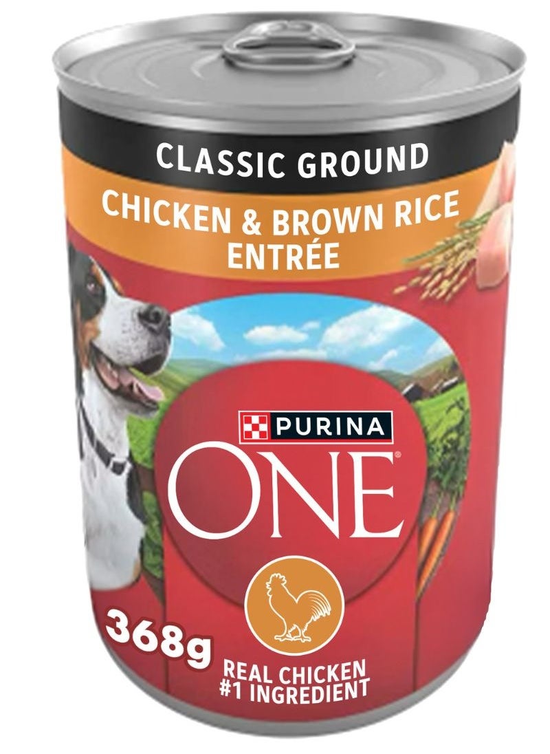 Purina ONE - Classic Ground Chicken And Brown Rice Entree Wet Dog Food 368g - Image 1